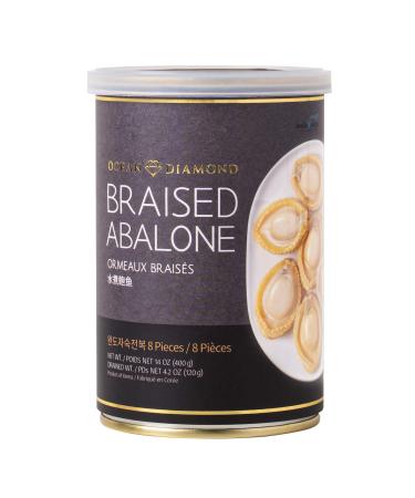 Natural South Korea Abalone in Brine  8 Pieces  Raised in Wando, Low Calorie No Preservative Added, Lightly Braised, Ready to Eat by OCEAN DIAMOND  8 Pc Can