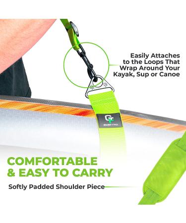 Gradient Fitness Kayak/Paddle Board/Surfboard Shoulder Strap - Hands-Free SUP Carrying Sling with Padded Shoulder - Green - Buy Online on GoSupps.com
