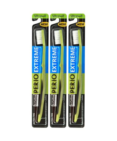 Dr. Collins Perio Extreme Toothbrush (Colors Vary) (Pack of 3) 3 Count (Pack of 3)