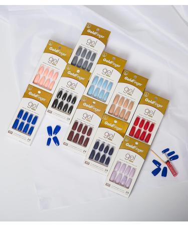 Gold Finger Full Cover Gel Manicure Long Nails - 2 Pack (24 Count each) | Glam Ready-to-Wear Nails - Buy Online on GoSupps.com