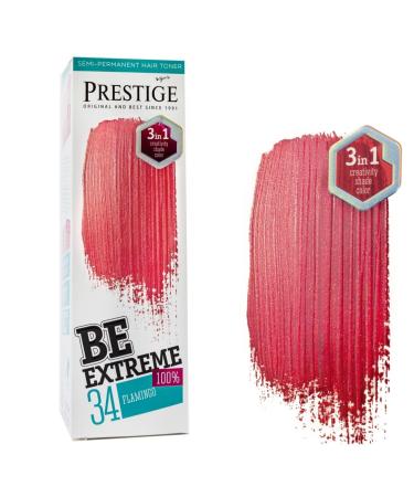 Be Extreme Semi-Permanent Hair Toner Color 34 Flamingo - Ammonia Free Paraben Free and PPD Free