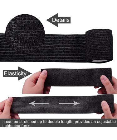 BQTQ 8 Rolls Cohesive Bandage 2 Inch - Self Adherent Sport Wrap Tape for Ankle Sprains - Black - Ideal for Human and Animals - Stretch Bandage Wrap Athletic Tape - Buy Online on GoSupps.com