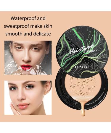 Mushroom Head Foundation & Air Cushion CC Cream - Long Lasting Moisturizing Concealer & Makeup Base with Sponge (Natural) - Shop Worldwide - Buy Online on GoSupps.com
