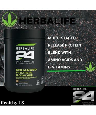 Herbalife 24 Enhanced Protein Powder: Natural Flavor (640 G) for The 24-Hour Athlete Natural Flavor No Artificial Sweetener 0g Added Sugar Gluten-Free - Buy Online on GoSupps.com
