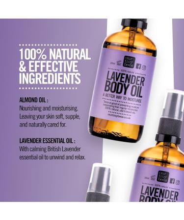 Lavender Body Oil 100% Natural by Our Tiny Bees Nourishing Calming and relaxing. - Buy Online on GoSupps.com