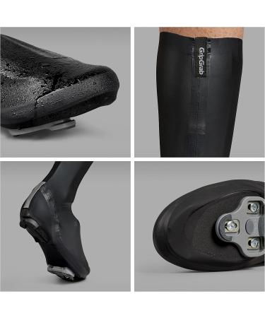 GripGrab AquaShield High Cut Road Bike Rain Overshoes | Zipperless Long Aero Cycling Overshoes for Size L (42/43) - Black - Buy Online on GoSupps.com