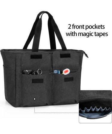 CURMIO Home Health Nurse Tote Bag - Professional Medical Supplies Bag for Nurses and Doctors with Laptop Sleeve and Pockets - Black - Buy Online on GoSupps.com