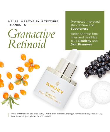 Buy Borghese ENERGIA Retinol Renewal Night Oil - Transformative Retinol Serum for Face - 0.9 FL Oz - International Shipping Available - Buy Online on GoSupps.com