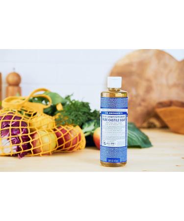 Dr Bronner's Peppermint Castile Liquid Soap 473 ml - All-Natural Mint Soap for Eco-Friendly Cleaning | Buy Online - Buy Online on GoSupps.com