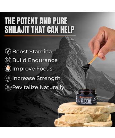 Kama Essentials Himalayan Shilajit Resin 75% Fulvic Acid, 85+ Minerals Gold Grade Ayurvedic Supplement for Energy, Strength & Wellness Lab-Tested 30g Shilajit for Men & Women - Buy Online on GoSupps.com