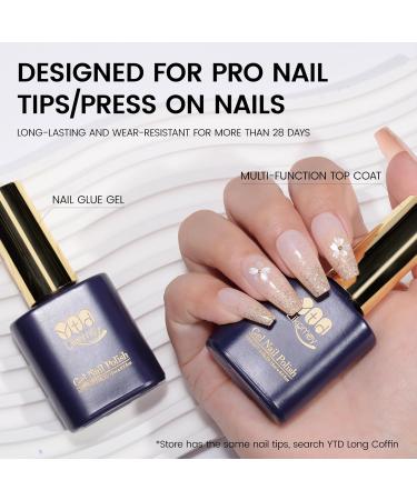 YTD Likomey Nail Glue & Top Coat Set - 15ml Strong Adhesive for Press On & Acrylic Nails | 2-in-1 Builder Gel - Pack of 5 - Buy Online on GoSupps.com