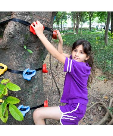 18 Ninja Tree Climbing Holds with 6 Ratchet Straps - Outdoor Obstacle Course Training for Kids - Buy Online on GoSupps.com