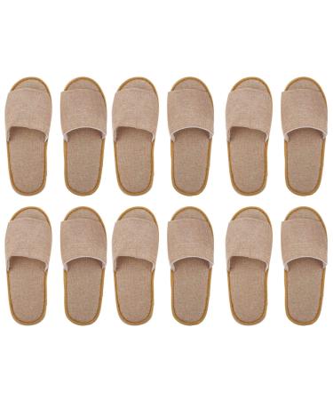 6 pairs non-slip slippers made of cotton and linen men sandals disposable house shoes for the interior Mopp indoor house shoes home.