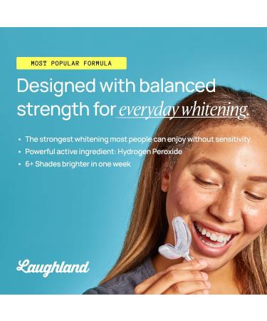 Laughland Original Teeth Whitening Kit, Phone-Powered LED Mouthpiece & 3 Whitening Gel Syringes, 8% Hydrogen Peroxide, Aloe Vera & Mint, for Sensitive Teeth, at-Home Dental Care, 6+ Treatments Original 1 Count (Pack of 1) - Buy Online on GoSupps.com