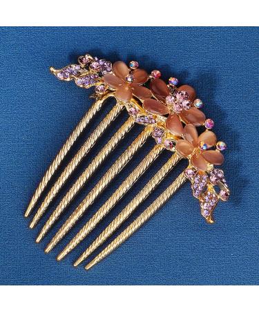 HAPINARY Opal Comb Wide Tooth Comb for Wavy Hair Wedding Hair Accessories for Brides Hair Combs for Comb Hair Clip Hair Gems for Women Combs for Women Hair Styling Hair Topper Alloy Purple - Buy Online on GoSupps.com