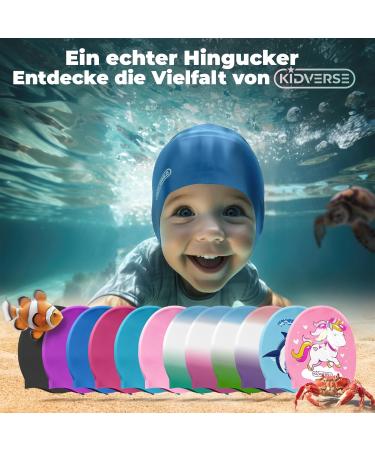 Buy Kidverse Waterproof Bathing Cap for Kids | UV Protection & Non-Slip Design - Dark Blue Silicone Swimming Cap - Buy Online on GoSupps.com