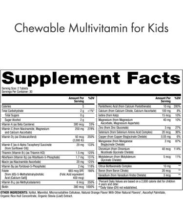 Dr. Mercola Kids Chewable Multivitamin - 30 Servings (60 Tablets) | Supports Overall Health, Non GMO, Soy & Gluten Free, 0g Sugar - Buy Online on GoSupps.com