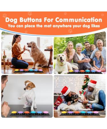 DCIAER Dog Buttons for Communication Talking Buttons for Dogs 6 Recordable Sound Buttons + 24 Scene Patterns + 1 Dog Button Mat 30 Seconds Dog Buttons for Pet Sound Training Toy 6pcs - Buy Online on GoSupps.com