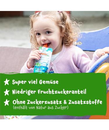 Pumpkin Organics 40s Pack Querbeet Bio Vegetables Quetschies - Sugar-Free Baby Food for 10-Month-Olds - Vegetarian Quetschie (40x100g) - Buy Online on GoSupps.com