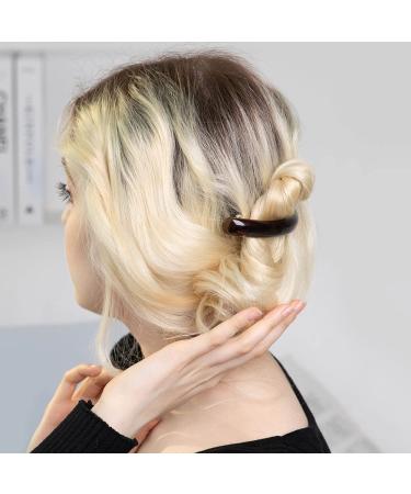 Aurora Pin Stylish Tortoise Shell Hair Clip Set - Strong Korea Made Autoclasp Barrettes for Updo, Bun, Ponytail - 3 Pieces, 3 Colors - Ideal for Thick Medium Volume Hair - Buy Online on GoSupps.com