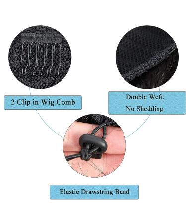 10 Afro Kinky Curly Drawstring Ponytail Extension 100% Human Hair - Natural Color - Black Women - 120g - 10A Brazilian Virgin Hair - 4C Texture - 150% Density - 10 Inch - Buy Online on GoSupps.com