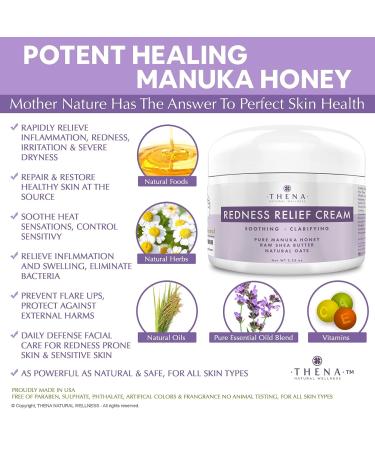 Redness Relief Face Cream for Rosacea with Organic Shea Butter & Calendula - Natural Skin Care Moisturizer for Dry Skin - Buy Online on GoSupps.com