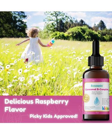Nuvamin Liquid Liposomal B-Complex Drops for Kids Baby Toddlers & Adults 2Fl.Oz (60ml) 120 Daily Serving. B1 B2 B3 B5 B6 B7 B9 B12. Great Taste - Natural - High Absorption Raspberry Flavor - Buy Online on GoSupps.com