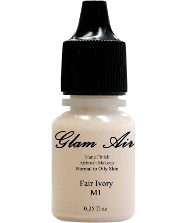Airbrush Makeup Foundation Matte Finish M1 Fair Ivory and M3 Natural Nude Water-based Makeup Long Lasting All Day Without Smearing Running Fading or Caking 0.25 Oz Bottle By Glam Air - Buy Online on GoSupps.com