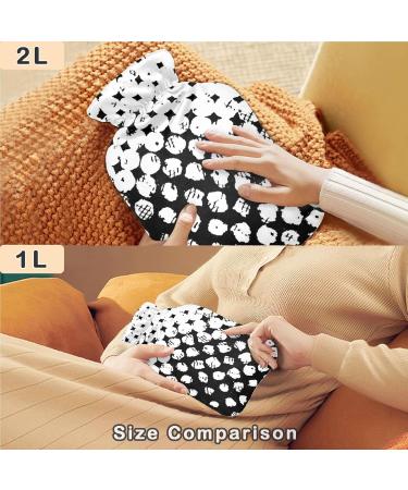 NAANLE 1L Black & White Polka Dot Hot Water Bottle - Transparent Pain Relief & Cold Therapy for Hands & Feet - Buy Online on GoSupps.com
