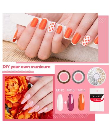 EasyinBeauty Gel Nail Polish Kit with 48W UV/LED Lamp - 9 Colors, Manicure Tools, Base and Top Coat - Caramel Gift Set for Women - Buy Online on GoSupps.com