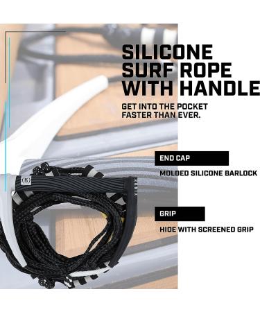 Ronix Silicone Bungee Surf Rope Handle - 11 / Rope 25' Black/White - Buy Online on GoSupps.com