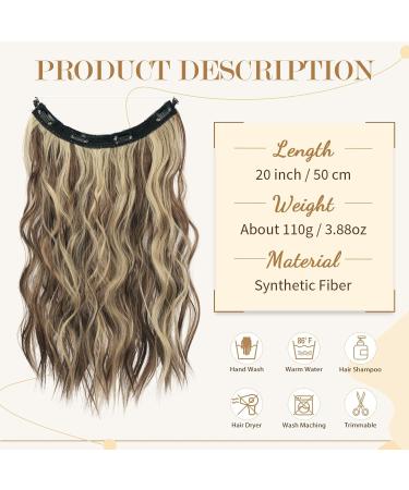 Buy Sofeiyan Invisible Wire Hair Extensions - 50cm Soft Lace Long Curly Brunette & Ash Blonde | Best Synthetic Hair Pieces for Women - Buy Online on GoSupps.com