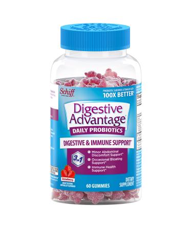 Schiff Digestive Advantage Daily Probiotic Gummies Strawberry 60 Gummies