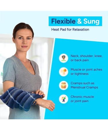 SunnyBay Microwave Heating Pad  Microwavable Heated Neck and Shoulder Wrap for Moist Hot or Cold Therapy  Lightly Weighted with Moldable Flaxseed  Cotton and Fleece Surface  26x6 Inches  Ocean Blue Ocean Blue - Hybrid - Buy Online on GoSupps.com