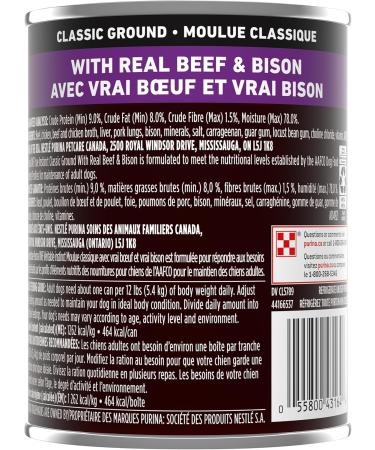 Purina ONE Classic Ground True Instinct Wet Dog Food Beef & Bison - 368 g Can (12 Pack) PET_FOOD - Buy Online on GoSupps.com