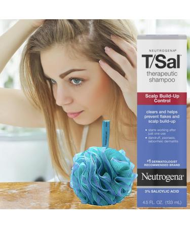 T/Sal Therapeutic Shampoo Dual Pack 4.5 Oz | Scalp Build-Up Control with 3% Salicylic Acid | Dermatologist Recommended for Dandruff & Psoriasis | Includes Bath Sponge | Buy Now - Buy Online on GoSupps.com