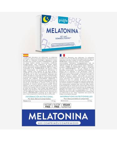 Melatonine 1 9 mg Bien Dormir Sommeil Adulte Pi Life 2 Par Dose Endormissement Adulte Dormir Rapidement Zzz Sommeil R parateur Att nuer Le Jet-lag 600 Comprim s - Buy Online on GoSupps.com