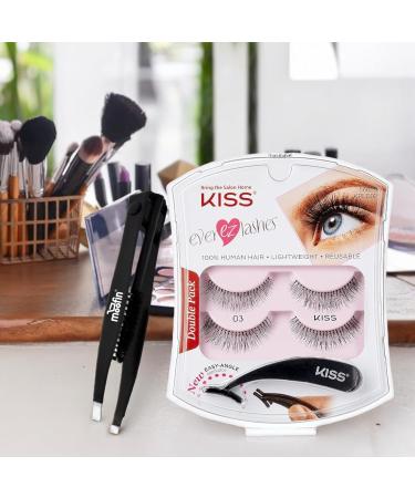 Buy Ashes Double Pack No. 03 False Eyelash Starter Kit - Natural Look & Volume Reusable Black Eyelashes with Easy-Angle Applicator & Tweezers - International Shipping - Buy Online on GoSupps.com