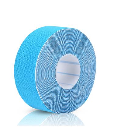 2Roll Athletic Muscle Tape Muscular Compression Tape Elastic Cotton Muscular Recovery Tape for Injury Muscle Muscular Support Strain Relief (Blue)