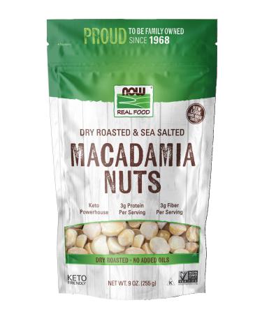 Now Foods Real Food Macadamia Nuts Dry Roasted Salted 9 oz (255 g)