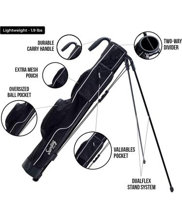 Sleek and Lightweight Sunday Golf Bag with Stand and Strap - Ideal for Pitch & Putt, Par 3, Executive Courses - Durable & Easy to Carry - 31.5 inches Tall (Black) - Buy Online on GoSupps.com