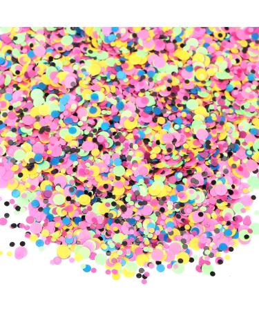Nail Art Flakes Chunky Sequins Glitter Circle Mixed Color Cosmetic Festival Chunky Glitters Party Decoration for Nail Salon for Wedding Festival for Household - Buy Online on GoSupps.com