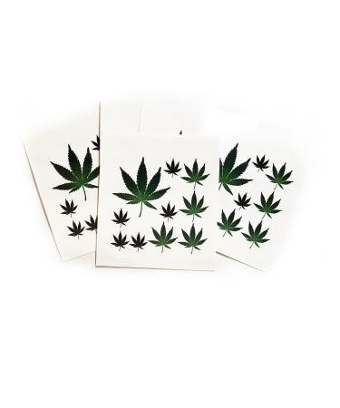 5 Sheet One Bud Marijuana Leaf Temporary Tattoo Weed
