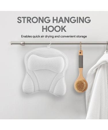 Soft Mesh Bathtub Pillow with Suction Cups and Hook for Neck and Back Support - Luxurious Spa Bathing Experience - Buy Online on GoSupps.com