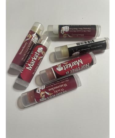 Organic Beeswax Lip Balms 8 Flavors Moisturizing Treatment for Chapped Lips (Strawberry)