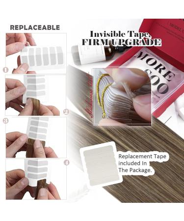 Moresoo Tape-In Extensions Real Hair Balayage Brown - 45 cm Dark Brown & Caramel Blonde - 20 Pieces/50g #4/27/4 - Buy Online on GoSupps.com