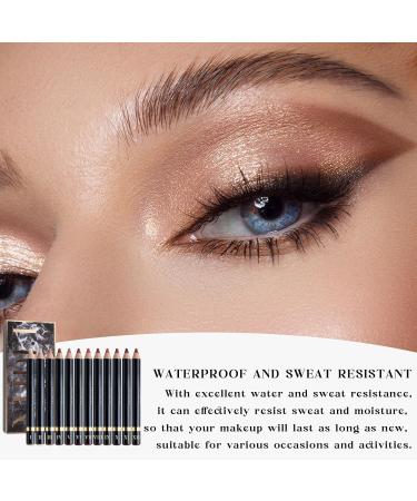 Eyeliner Makeup Set Eyeliner Pencil Set Long-Lasting Eye Pen Set 12 Assorted Color Eyebrow Pencil with Sharpener for Adults Women and Men - Buy Online on GoSupps.com