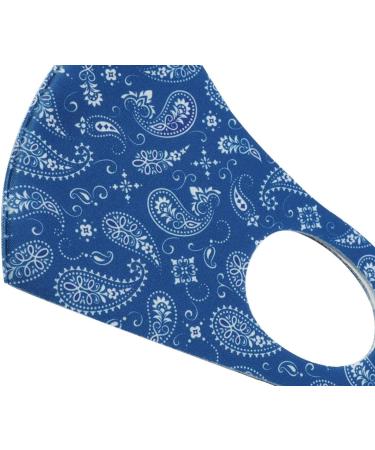Komonee Paisley Design Washable Reusable Face Mask for Men and Women - Dustproof Cloth Mouth Cover for Indoor and Outdoor Protection - Blue (Pack of 3) - Buy Online on GoSupps.com