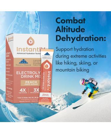 Electrolytes Powder - 3X Electrolytes, Zero Sugar with Vitamin C, B3, B6, Electrolytes Powder Packets for Hydration, Recovery & Immunity, Vegan & Gluten Free | Peach - 12 Packets - Buy Online on GoSupps.com