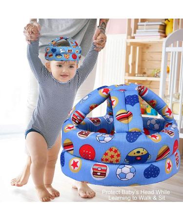 Baby Safety Helmet for Crawling and Walking | Blue Football Design | Age 6-36 Months (1pc) - Buy Online on GoSupps.com